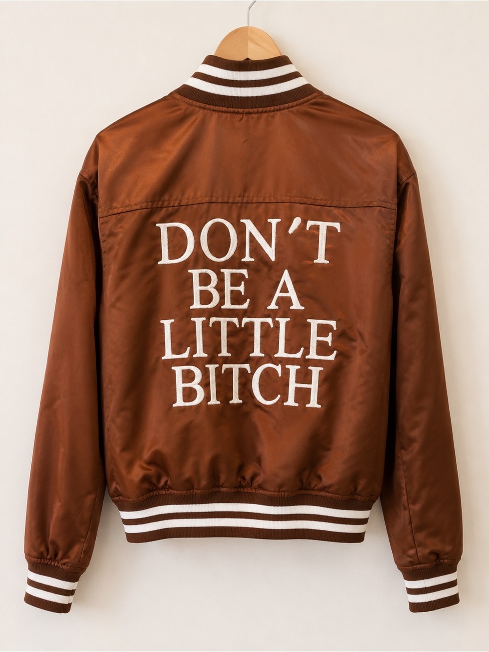 Res Ipsa Satin Bomber Jacket Brown Size Small - Picture 2 of 4